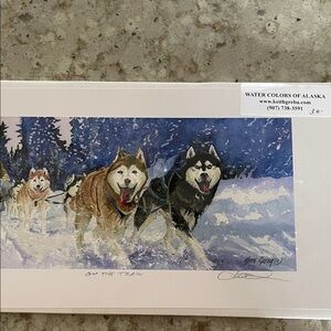 Watercolors of Alaska Dog Sled Print
